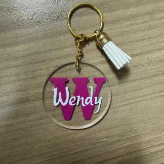 Custom Acrylic Keyring (Initial & Name)